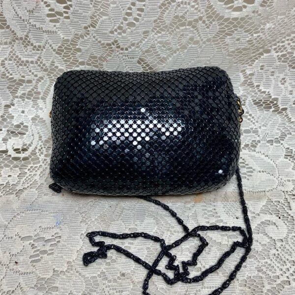 Vintage, 1995 Black Mesh Metal Clutch-CB- Shoulder Bag