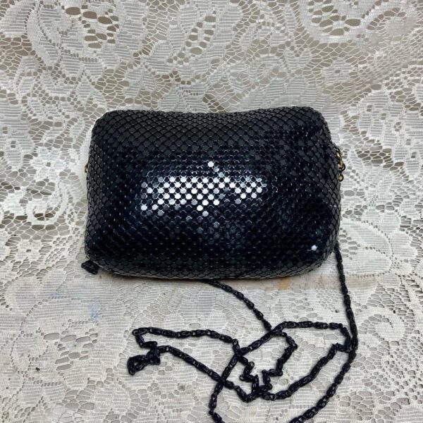 Vintage, 1995 Black Mesh Metal Clutch-CB- Shoulder Bag