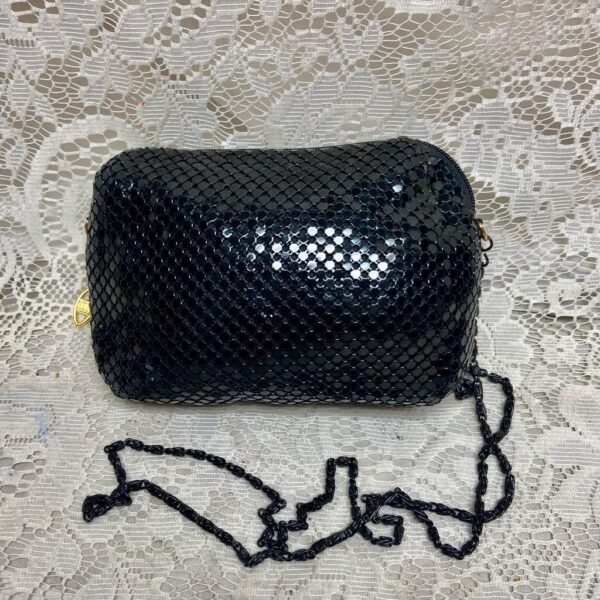 Vintage, 1995 Black Mesh Metal Clutch-CB- Shoulder Bag