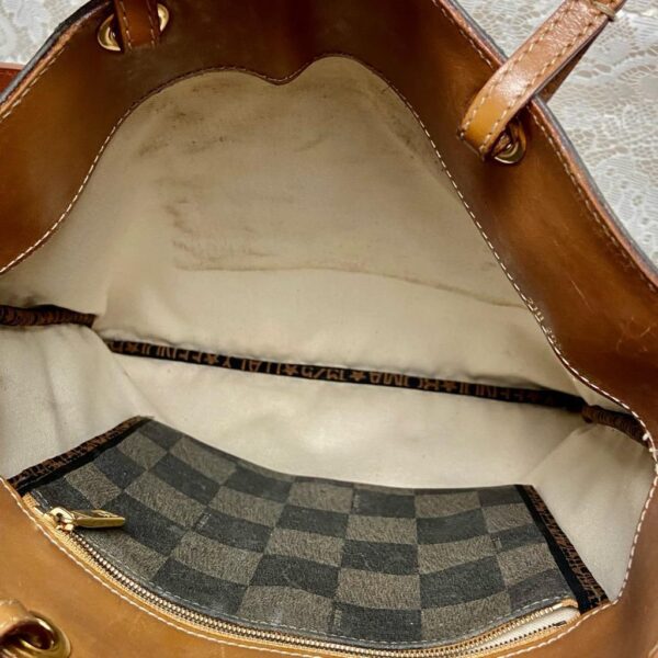 Fendi, Checkered Coated Canvas Handbag Tote 13in x 13in