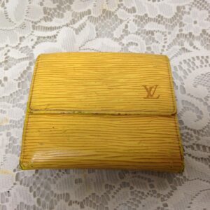 Authentic, Louis Vuitton, Yellow Epi Leather Wallet-Coin Purse 4.25in x 4in