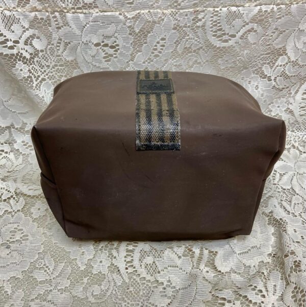 Fendi, Rare, Brown Nylon-Pequin Stripes Carry-on Pouch- 8in x 8in x 6in