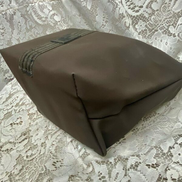 Fendi, Rare, Brown Nylon-Pequin Stripes Carry-on Pouch- 8in x 8in x 6in