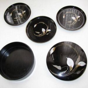 Vintage Otagiri, 4-pc Lacquerware Vanity or Coaster Set