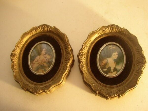 Vintage Pair of Cameo Creation Portraits, Lady Hamilton, etc.