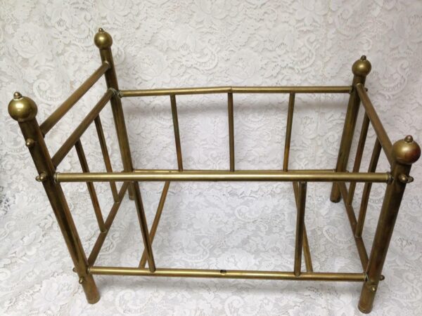 Vintage, Rare, Dolls Brass Bed, 24in L x 19in T x 15in W