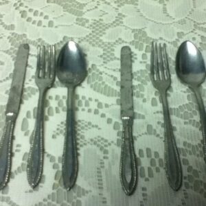 Vintage, Rare, Made in Germany, 6-pc Childs Aluminum Flatware- Playset