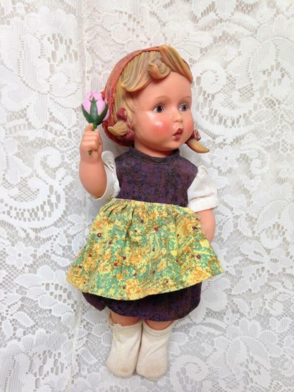 Vintage, German, Hummel, Goebel 12in Vinyl Molded Hair Doll