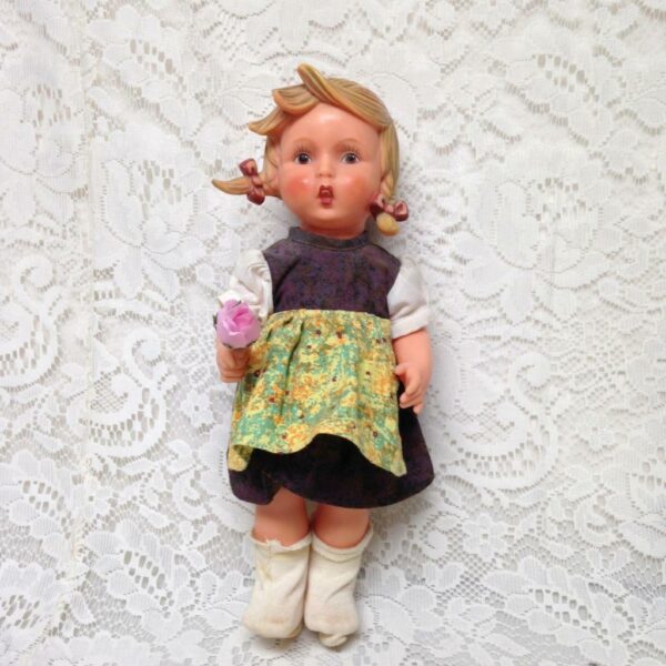 Vintage, German, Hummel, Goebel 12in Vinyl Molded Hair Doll