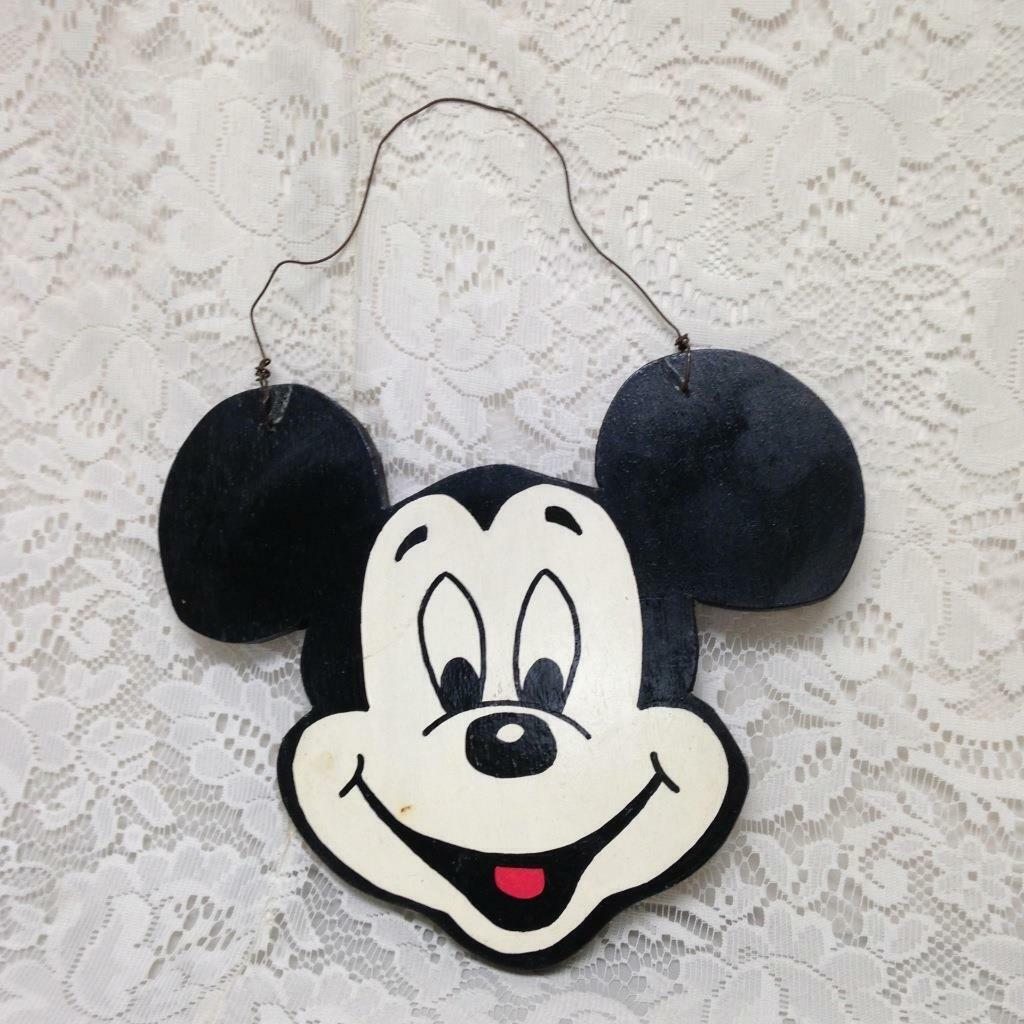 Vintage, Handcrafted, Mickey Mouse Country Wall Decor, 10in L x 8.5in H