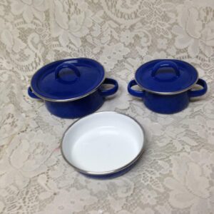 5-pc Child's Cobalt Blue Enamelware Cooking Set-Made in Sweden