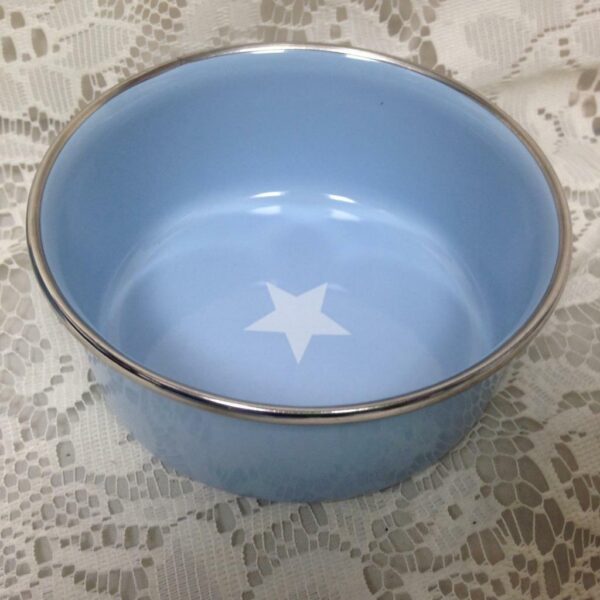 Blue Star, Childs 3-pc Enamelware Cup, Bowl and Plate Set in Orig. Box