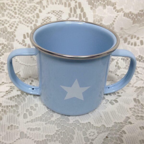 Blue Star, Childs 3-pc Enamelware Cup, Bowl and Plate Set in Orig. Box