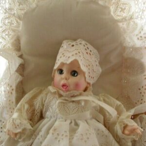 Vintage, Advertising Gerber Baby in Christening Gown Basket and Beddings