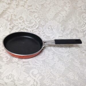 Vintage, Tangerine Enamelware, Childs Skillet 11in L x 5.75in in D