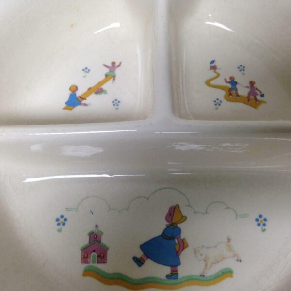 Vintage, Bartsch Mfg. Co., Bopeep - Jack and Jill Chrome Infant Dish with Warmer