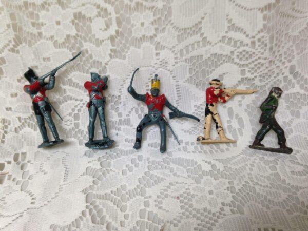 Vintage, Painted, 5-pcs Miniature Soldiers 2 to 2.5in each (#2)