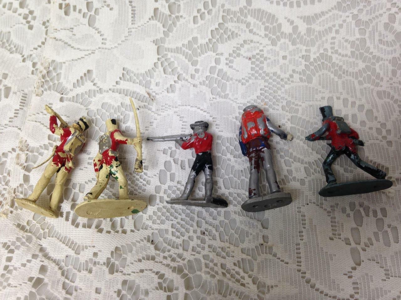 Vintage, Painted, 5-pcs Miniature Soldiers 2 to 2.5in each (#2)