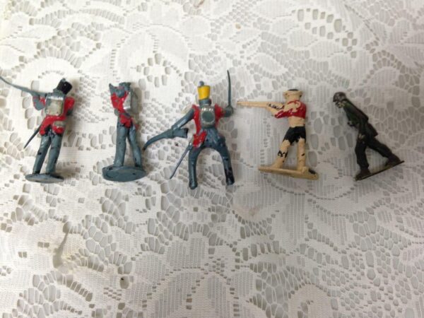 Vintage, Painted, 5-pcs Miniature Soldiers 2 to 2.5in each (#2)