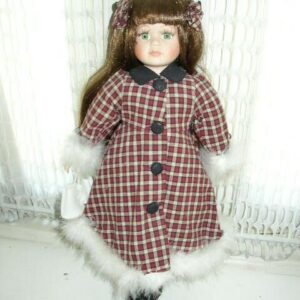 Beautiful, Porcelain, Brunette Ice Skater Doll