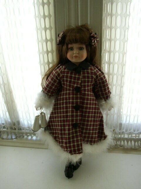 Beautiful, Porcelain, Brunette Ice Skater Doll