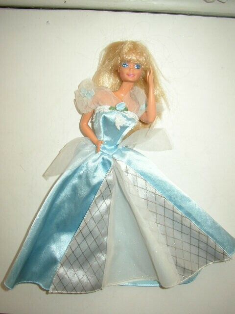 1966 Mattel Barbie Doll in Blue-White Gown