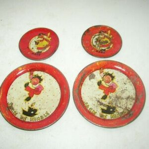 1940s Ohio Art, FB Peat Mother Goose Childs Tin Dishes