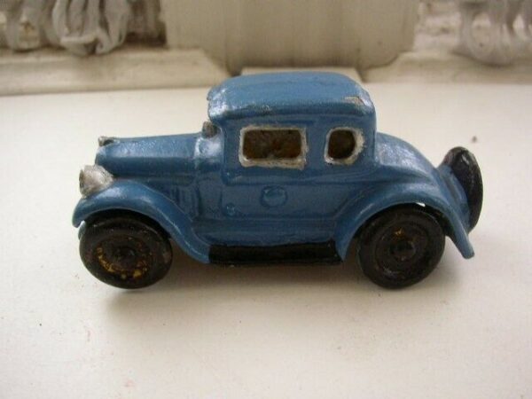 Vintage, Blue Cast Iron Classic 1920s Automobile