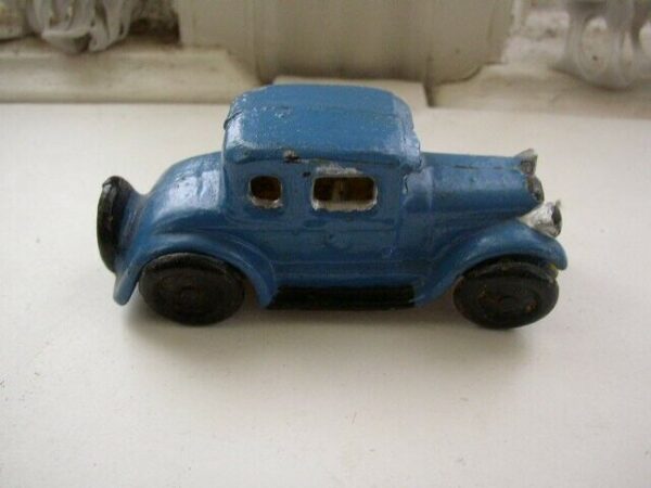 Vintage, Blue Cast Iron Classic 1920s Automobile