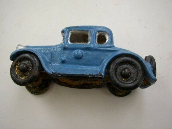 Vintage, Blue Cast Iron Classic 1920s Automobile