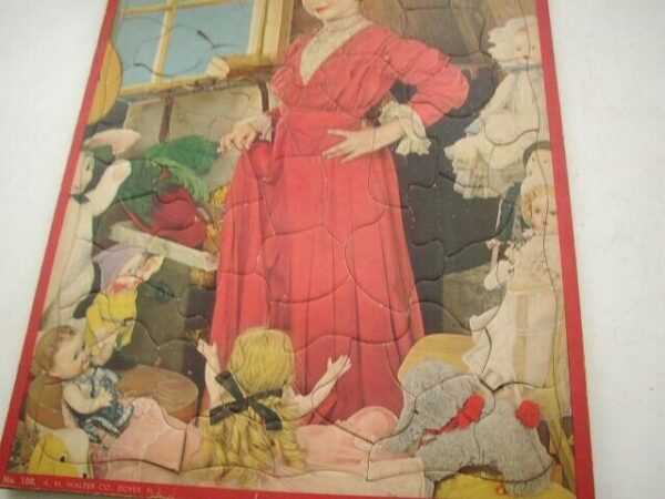 Vintage, Board Puzzle -Victorian Girl with Her Dolls