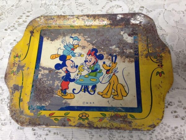 1950s Cheins Disneyland Childs 14pc Tin Tea Set Mickey-Pluto