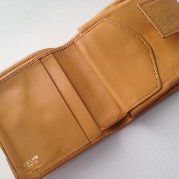 Celine, Brown Macadam Canvas- Leather, Compact Bi-fold Wallet 4in x 4in