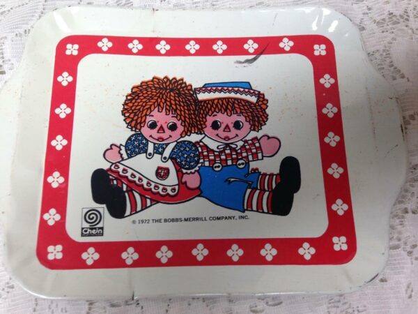 1970s,10pc Chein-Bobb Merrill Raggedy Ann Tin Tea Set