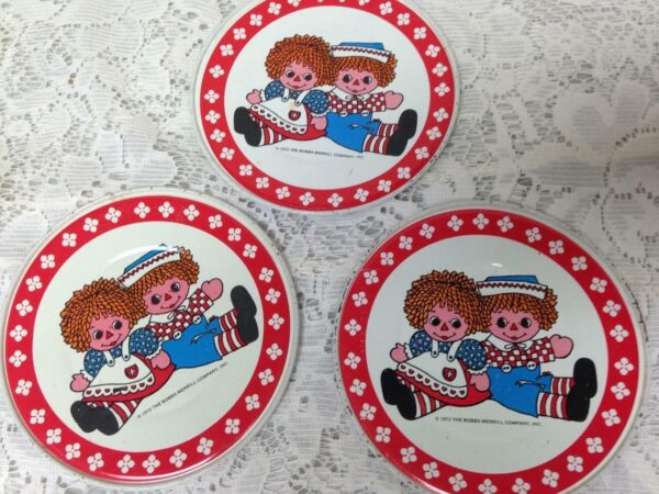 1970s,10pc Chein-Bobb Merrill Raggedy Ann Tin Tea Set