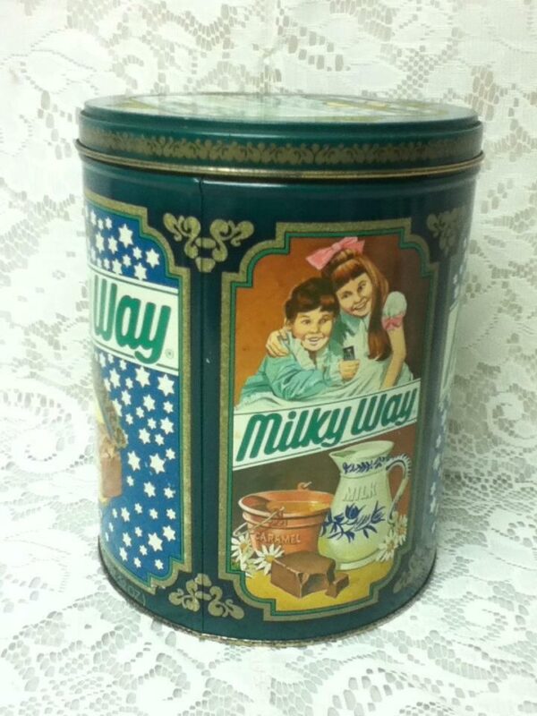 1980 Milky Way Advertising Candy Tin Box , 7.5in L x 6in Diameter