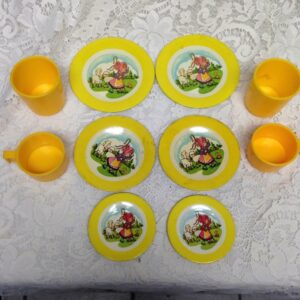 1960s, Rare 10-pc Wolverine Bo-Peep Child's Tin Tea Set