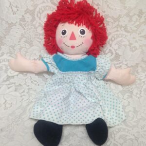 Hasbro 2002, 16in Raggedy Ann Doll in Blue Hearts Printed Dress