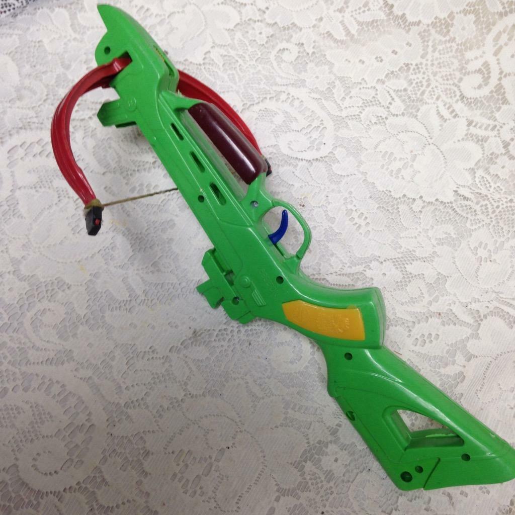 Green Plastic Archer Style Shoot Gun, 14inL x 7in x 4in