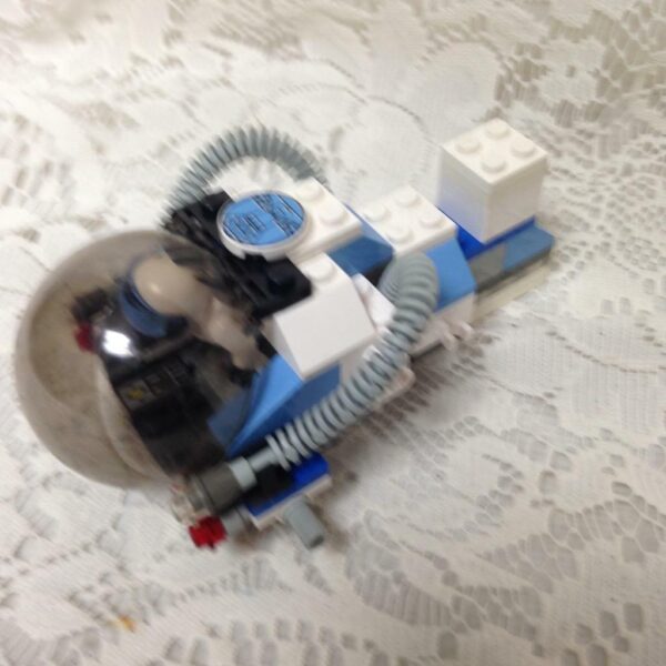 Vintage, Rare, Lego, Blue and White Space Ship 5in x 3in x 2.5in