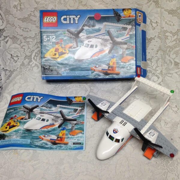 Lego City Sea Rescue Plane in Box 10in x 9in x 3in