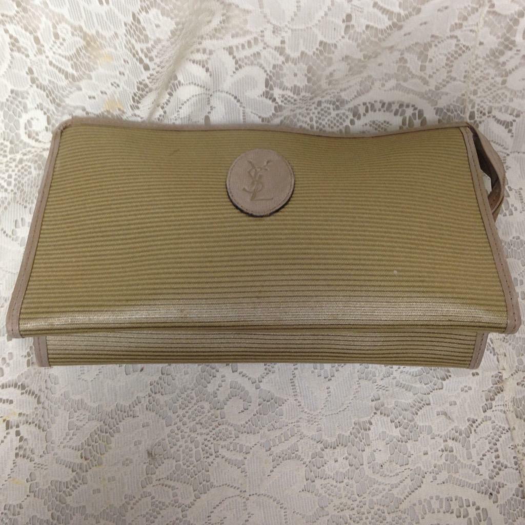 Yves Saint Laurent Coated Canvas Clutch-Crossbody 11.5in x 6.5in x 3.5in