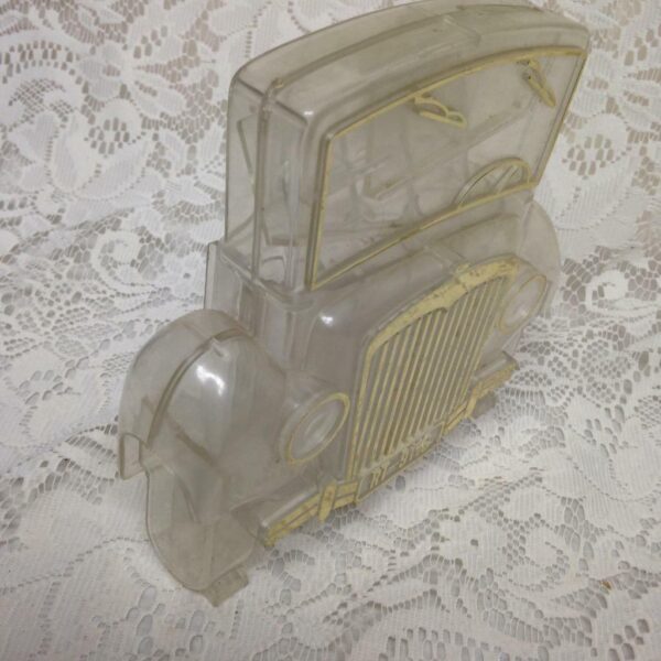 Vintage, 1950s JSNY Figural Car Coin Bank- Case 7in x 6.5in x 2in