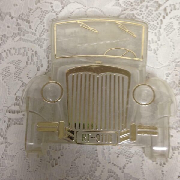 Vintage, 1950s JSNY Figural Car Coin Bank- Case 7in x 6.5in x 2in