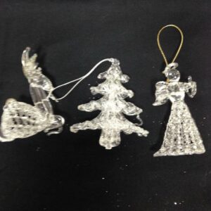 Handcrafted, 3pc Spun Glass Christmas Ornaments #2