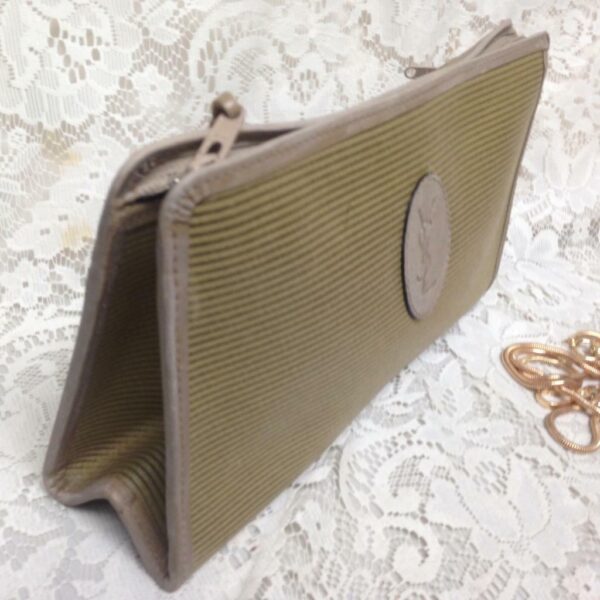 Yves Saint Laurent Coated Canvas Clutch-Crossbody 11.5in x 6.5in x 3.5in