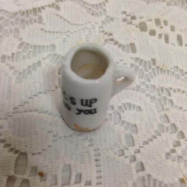 Antique, White Miniature Mug 1.5in x 1in W