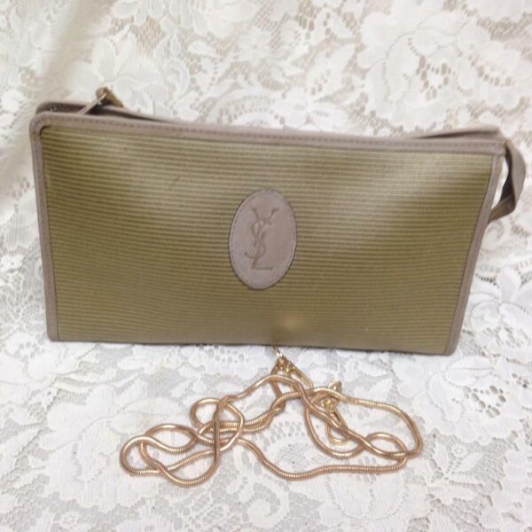 Yves Saint Laurent Coated Canvas Clutch-Crossbody 11.5in x 6.5in x 3.5in