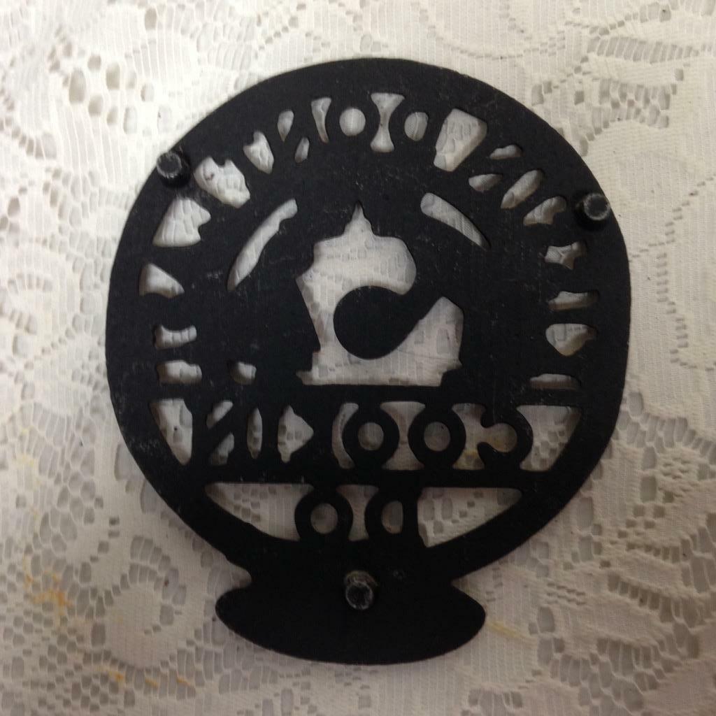 Vintage, Kissing Don’t Last, Cast Iron Hot Pot- Trivet 7in x 5.5in