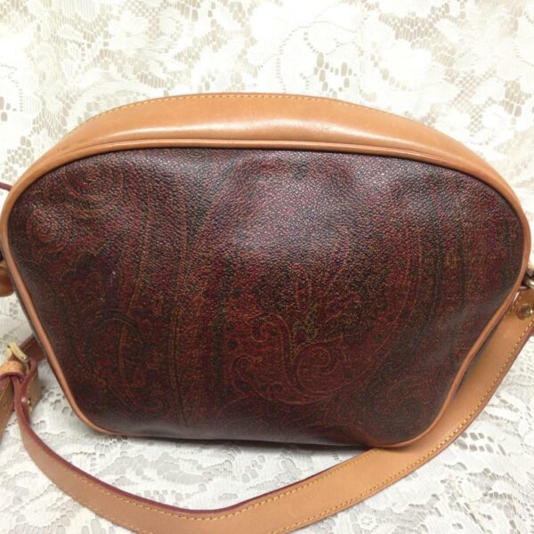 Etro, Italy, Burgundy Paisley Muffin Shape Crossbody 10in x 6.5in x 2in